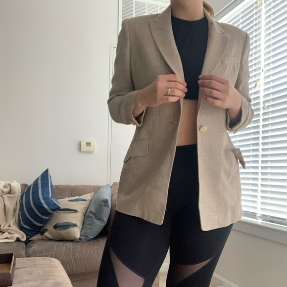 Vintage Tan Blazer (linen) - Picture 4 of 5